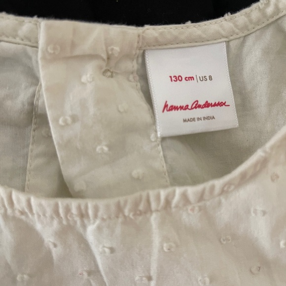 Hanna Andersson Ivory Long Sleeve Eyelet Ruffle Popover Blouse - Picture 5 of 7